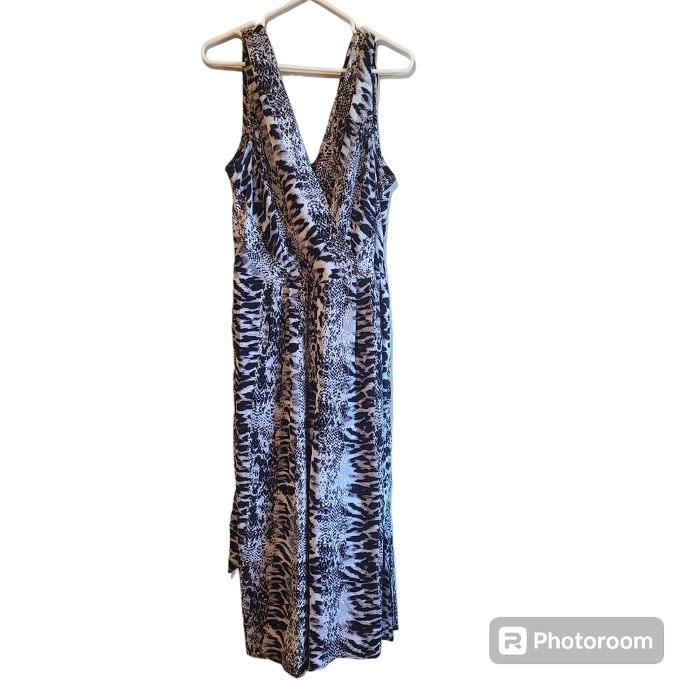 Wide Leg Cropped Jumpsuit / Romper - Snakeskin and Leopard one peice